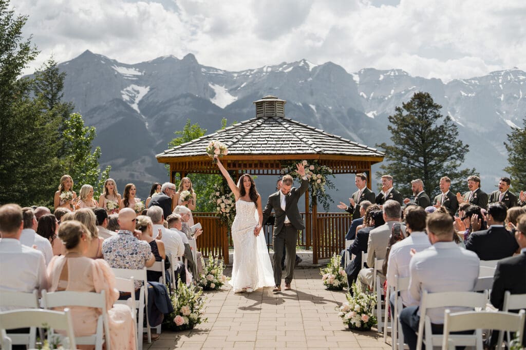 wedding ceremony at silvertip resort in Canmore