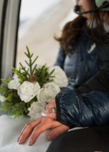 Banff Heli Elopement Couples Portrait