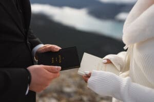 Banff Heli Elopement Vow Exchange